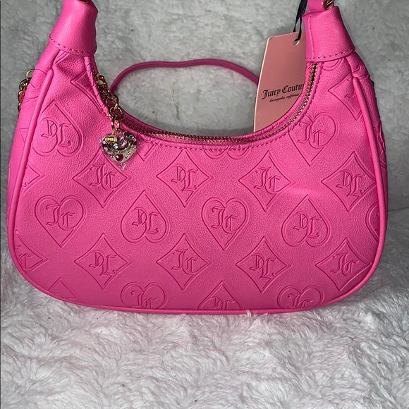 Juicy Couture Pink Hobo Shoulder Bag with Heart Clasp - Picture 8 of 10